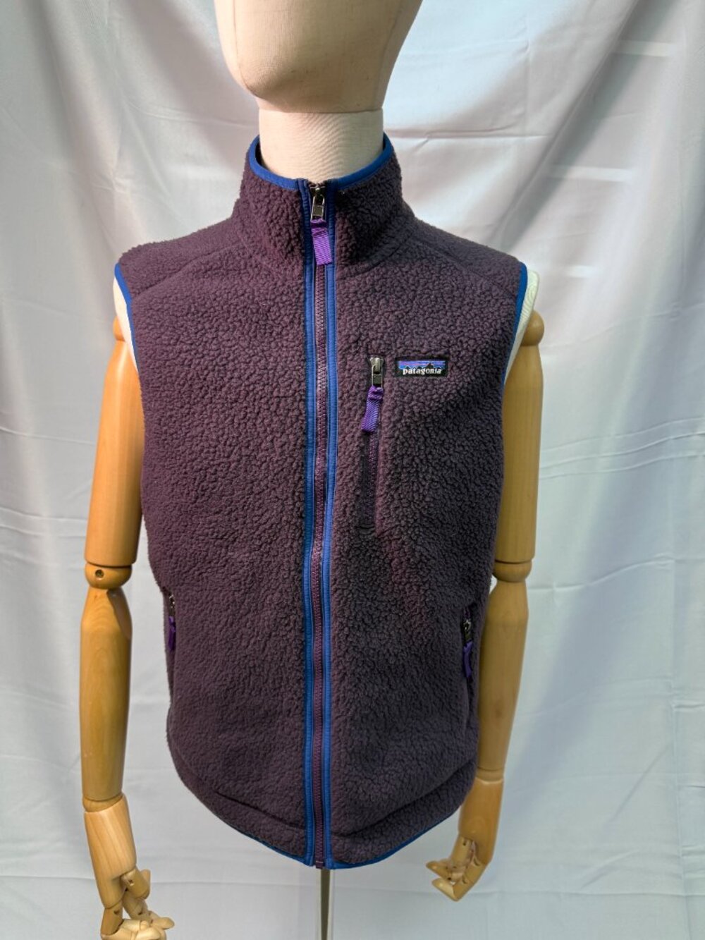 Patagonia Men's M Retro Pile Fleece Vest Purple Sherpa Full Zip